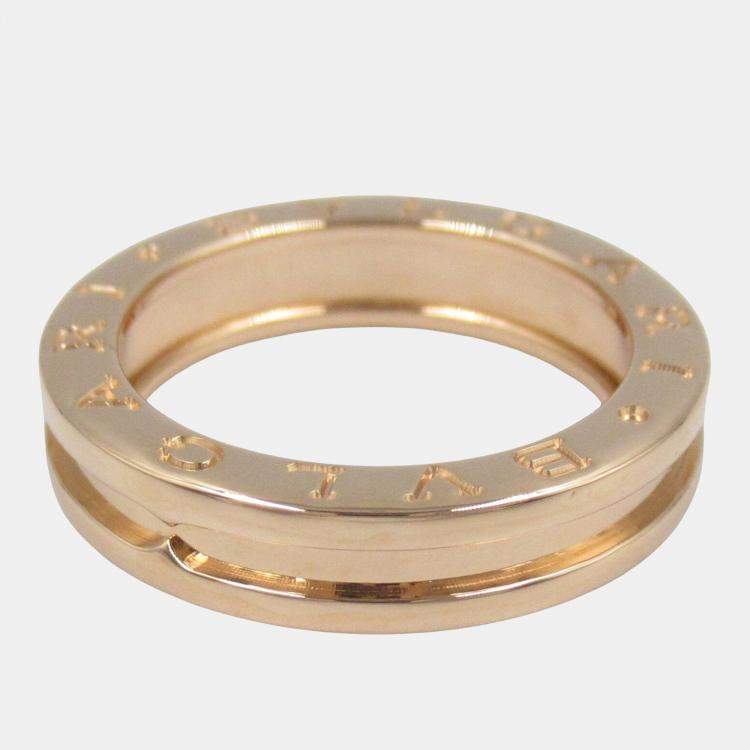 Pre Owned Bvlgari B.Zero1 18K Rose Gold Ring EU 53