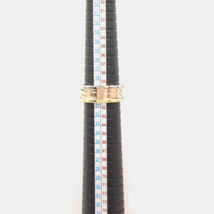 Pre Owned Bvlgari B-Zero1 Perfect Mistake 18K Yellow, White, Rose Gold Ring EU 61