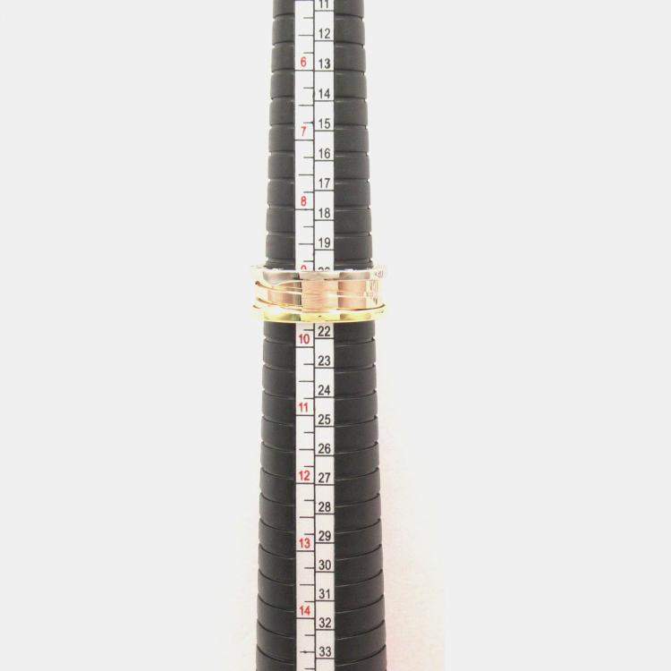 Pre Owned Bvlgari B-Zero1 Perfect Mistake 18K Yellow, White, Rose Gold Ring EU 61
