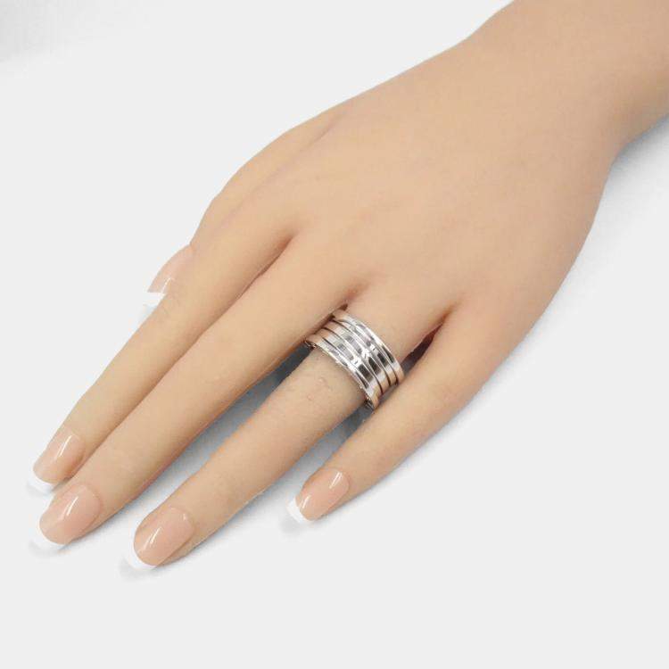 Pre Owned Bvlgari B-Zero1 4 Bands 18K White Gold EU 57