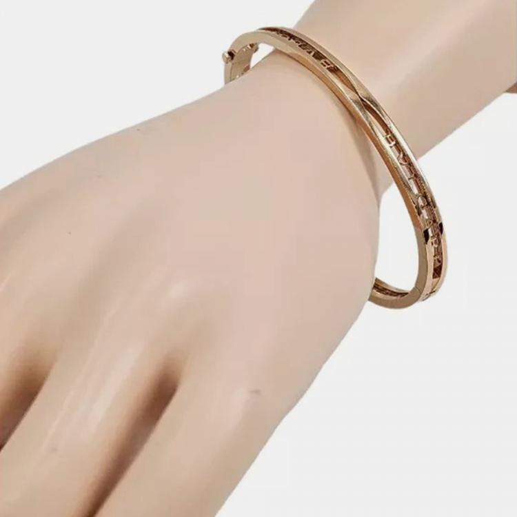 Pre Owned Bvlgari B. Zero 1 Logo Bracelet size 18