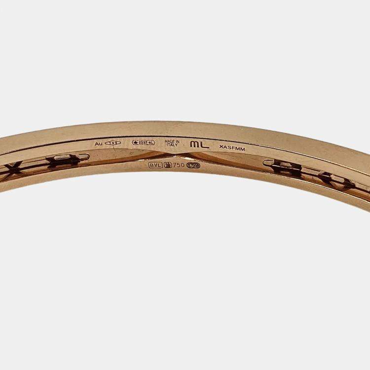 Pre Owned Bvlgari B. Zero 1 Logo Bracelet size 18
