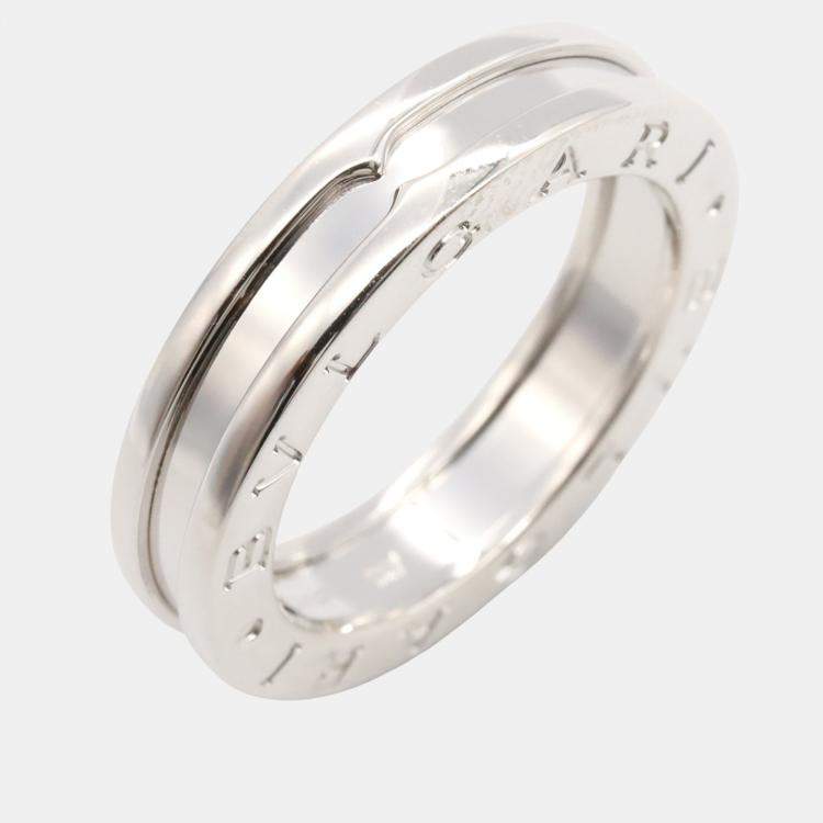 Pre Owned Bvlgari B.Zero1 18K White Gold Ring EU 53