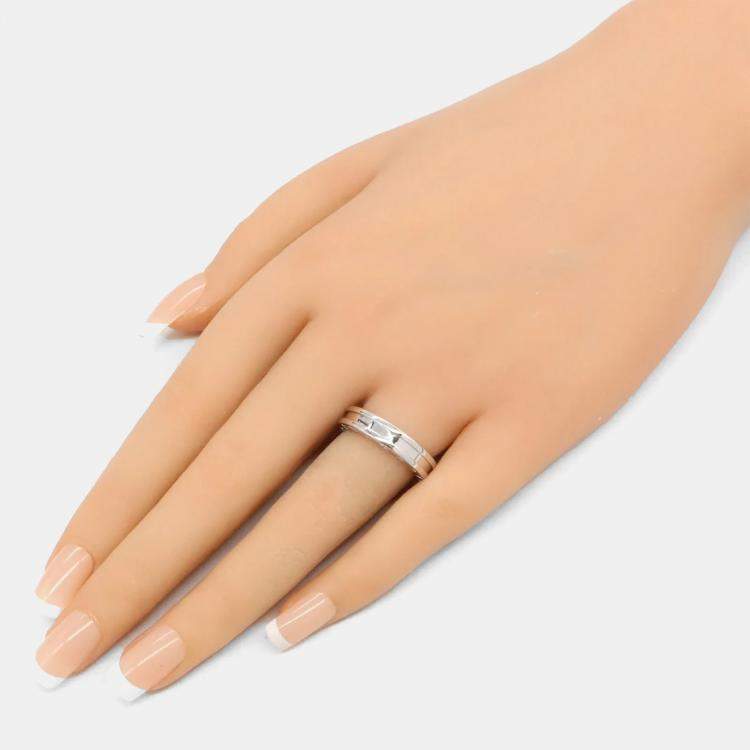 Pre Owned Bvlgari B.Zero1 18K White Gold Ring EU 53