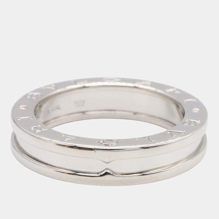 Pre Owned Bvlgari B.Zero1 18K White Gold Ring EU 53