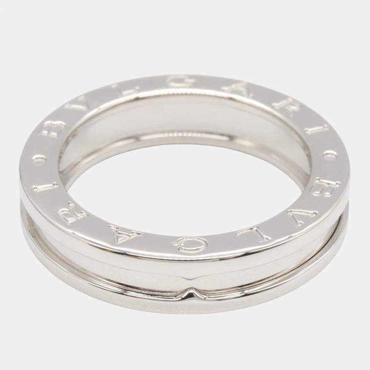 Pre Owned Bvlgari B.Zero1 18K White Gold Ring EU 53