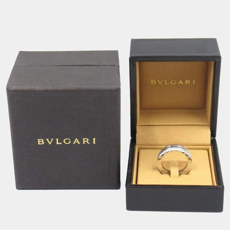 Pre Owned Bvlgari B.Zero1 18K White Gold  Ring EU 53