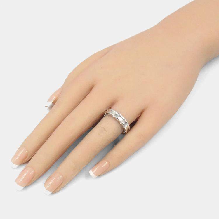 Pre Owned Bvlgari B.Zero1 18K White Gold  Ring EU 53