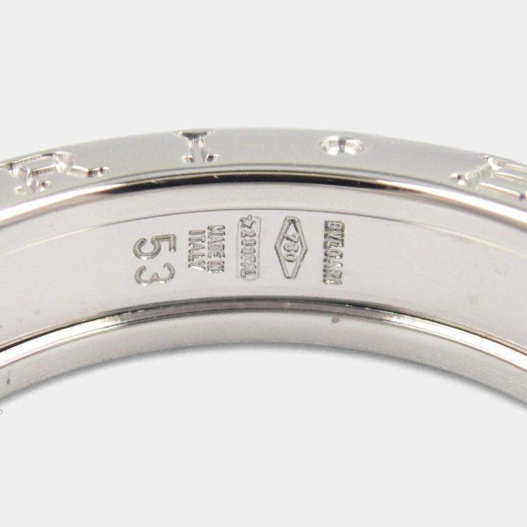Pre Owned Bvlgari B.Zero1 18K White Gold  Ring EU 53