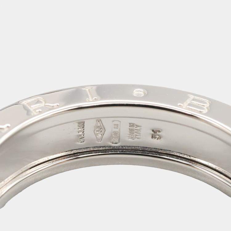 Pre Owned Bvlgari B.Zero1 18K White Gold Ring EU 51