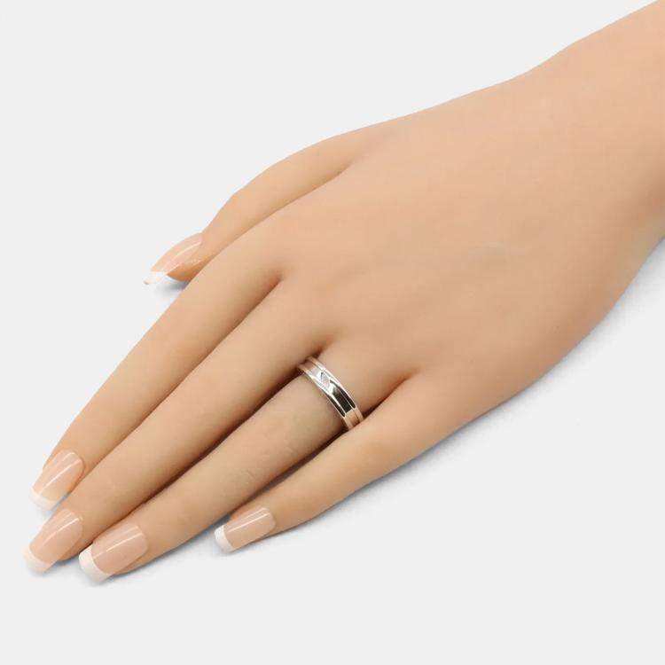 Pre Owned Bvlgari B.Zero1 18K White Gold Ring EU 51