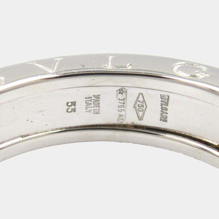 Pre Owned Bvlgari B.Zero118K White Gold Ring EU 53