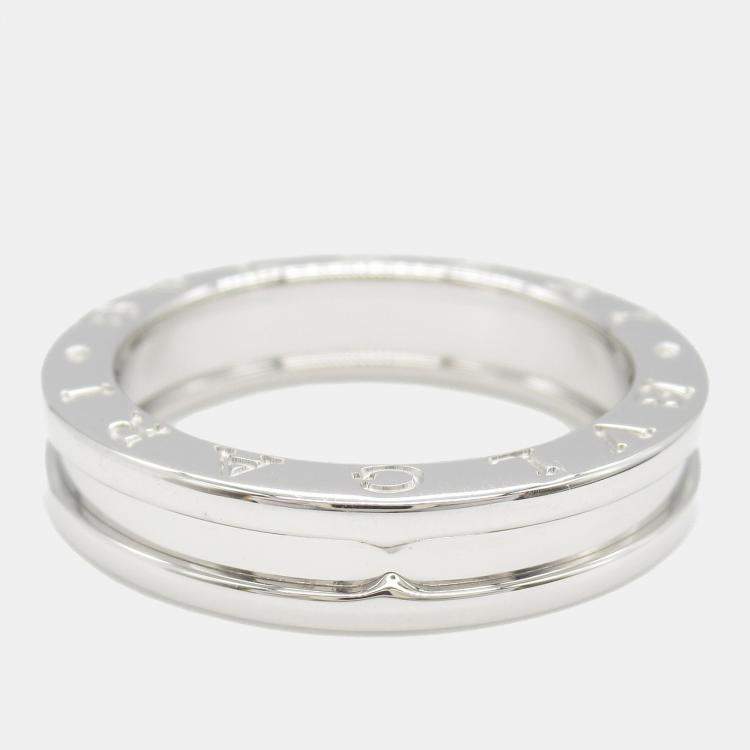 Pre Owned Bvlgari B.Zero1 18K White Gold Ring EU 55