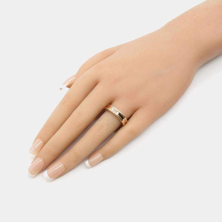 Pre Owned Bvlgari B-Zero1 1 Band 18K Yellow Gold Ring EU 54