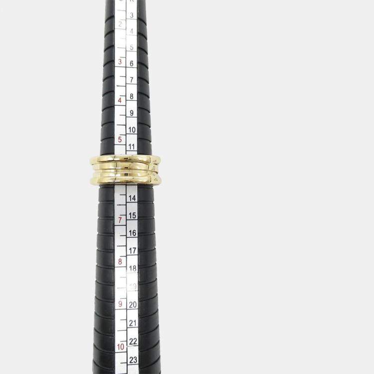 Pre Owned Bvlgari B-Zero1 3 Bands 18K Yellow Gold Ring EU 52