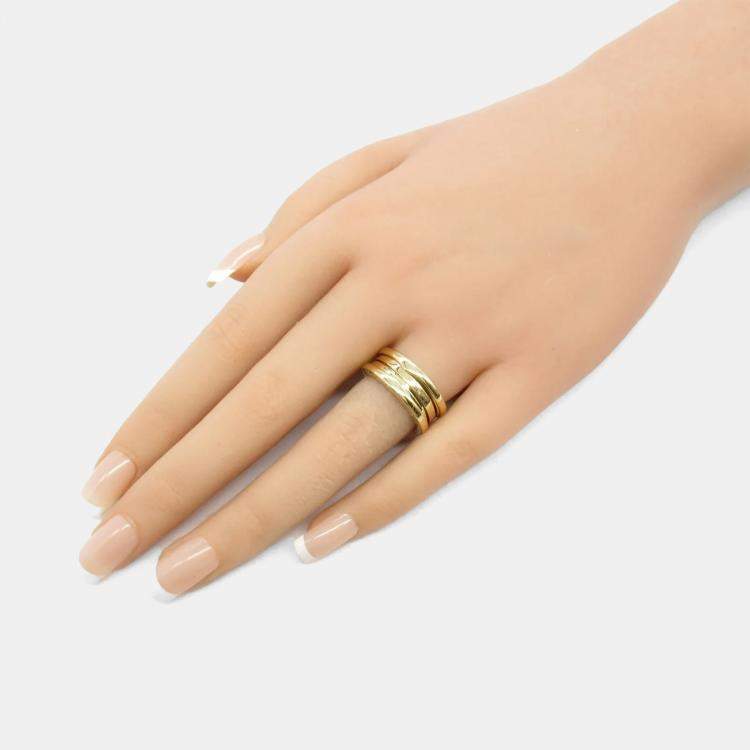 Pre Owned Bvlgari B-Zero1 3 Bands 18K Yellow Gold Ring EU 52