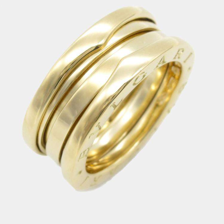 Pre Owned Bvlgari B-Zero1 3 Bands 18K Yellow Gold Ring EU 52