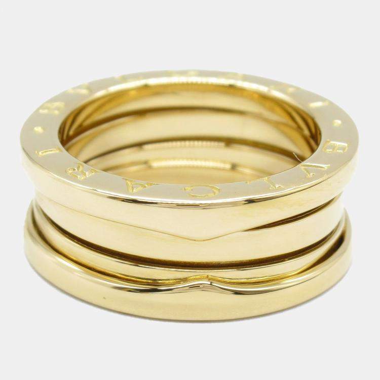 Pre Owned Bvlgari B-Zero1 3 Bands 18K Yellow Gold Ring EU 52