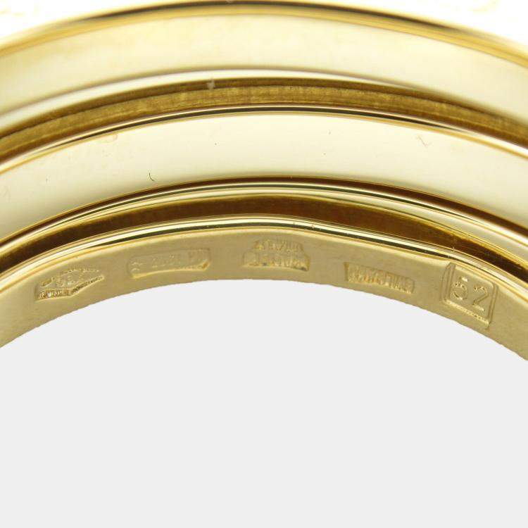 Pre Owned Bvlgari B-Zero1 3 Bands 18K Yellow Gold Ring EU 52