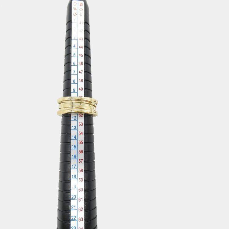 Pre Owned Bvlgari B-Zero1 3 Bands 18K Yellow Gold Ring EU 52
