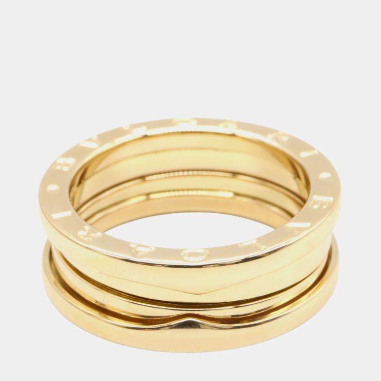 Pre Owned Bvlgari B-Zero1 2 Bands 18K Yellow Gold Ring EU 56
