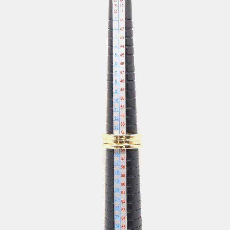 Pre Owned Bvlgari B-Zero1 2 Bands 18K Yellow Gold Ring EU 56