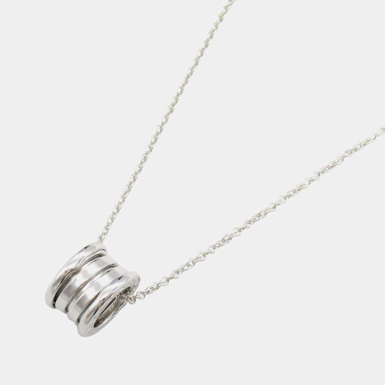 Pre Owned Bvlgari B-Zero1 18K White Gold Pendant Necklace  