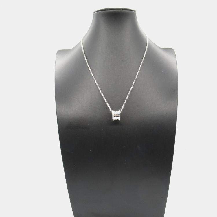 Pre Owned Bvlgari B-Zero1 18K White Gold Pendant Necklace  