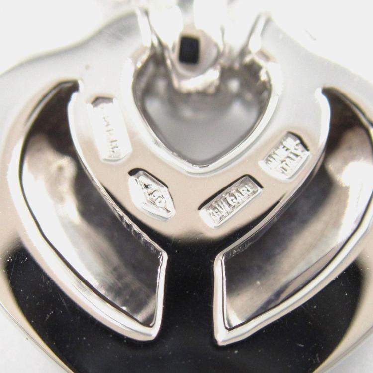 Pre Owned Bvlgari Doppio Cuore Heart 18K White Gold Diamond Pendant Necklace