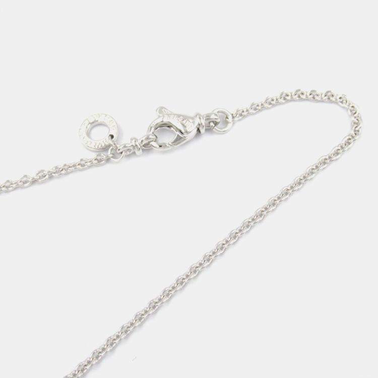 Pre Owned Bvlgari Doppio Cuore Heart 18K White Gold Diamond Pendant Necklace