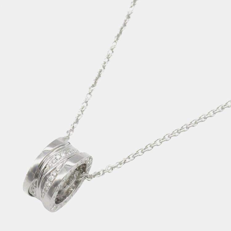 Pre Owned Bvlgari B-Zero1 18K White Gold Diamond Necklace
