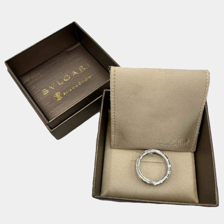 Pre Owned Bvlgari Save the Children Ceramic/Silver Ring EU 62