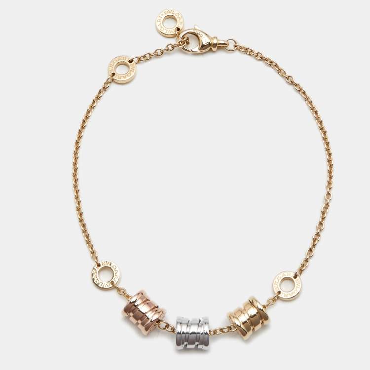 Pre Owned Bvlgari B.Zero1 18k Three Tone Gold Bracelet
