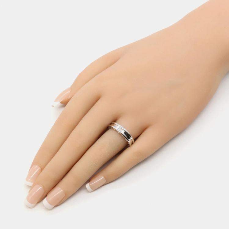 Pre Owned Bvlgari B.Zero1 1-Band 18K White Gold Ring EU 53
