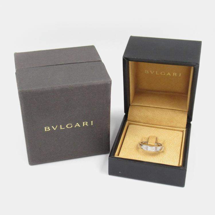 Pre Owned Bvlgari B.Zero1 White Gold, Diamond Ring EU 53