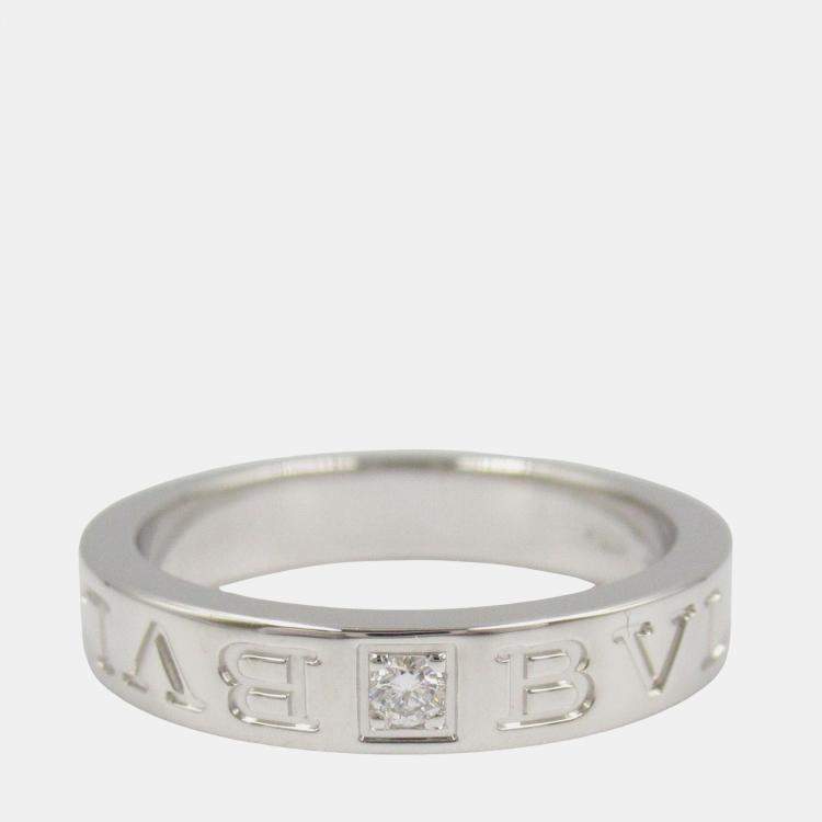 Pre Owned Bvlgari B.Zero1 White Gold, Diamond Ring EU 53
