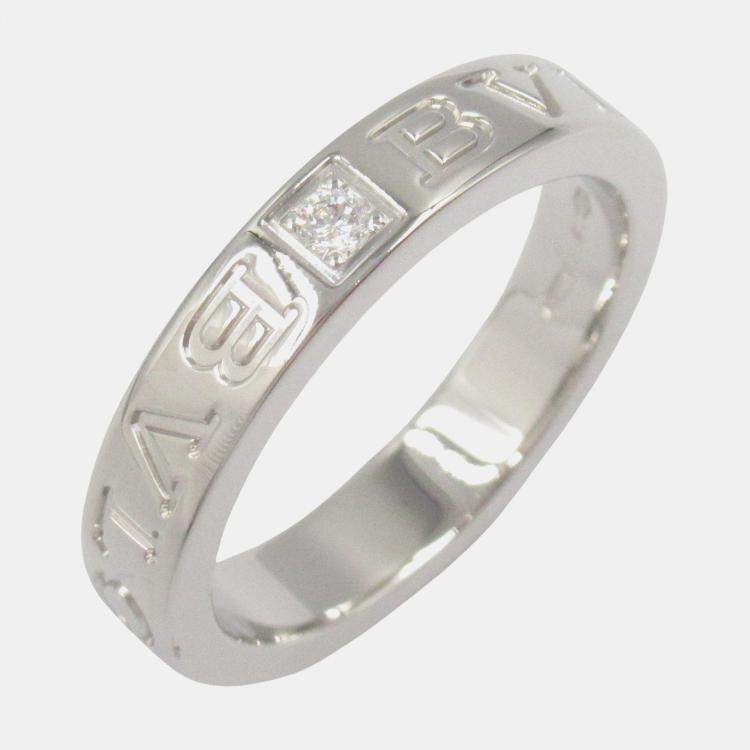Pre Owned Bvlgari B.Zero1 White Gold, Diamond Ring EU 53