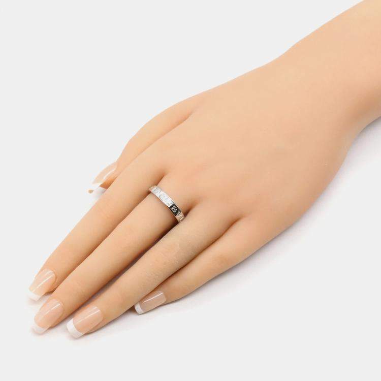 Pre Owned Bvlgari B.Zero1 18K White Gold, Diamond Ring EU 57