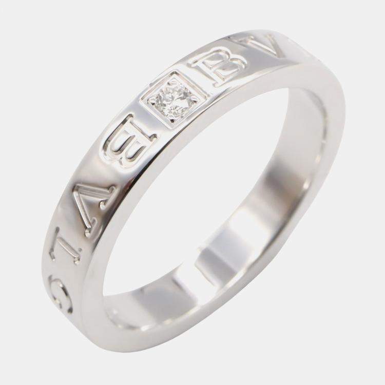 Pre Owned Bvlgari B.Zero1 18K White Gold, Diamond Ring EU 57