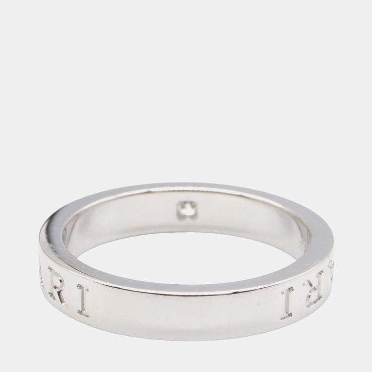 Pre Owned Bvlgari B.Zero1 18K White Gold, Diamond Ring EU 57