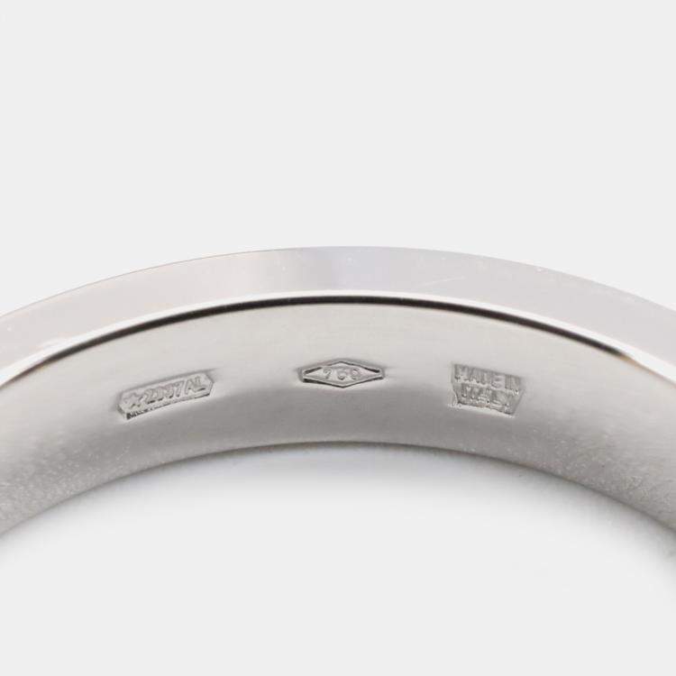 Pre Owned Bvlgari B.Zero1 18K White Gold, Diamond Ring EU 57