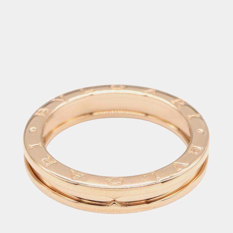 Pre Owned Bvlgari B.Zero1 1-Band 1 18K Rose Gold Ring EU 64