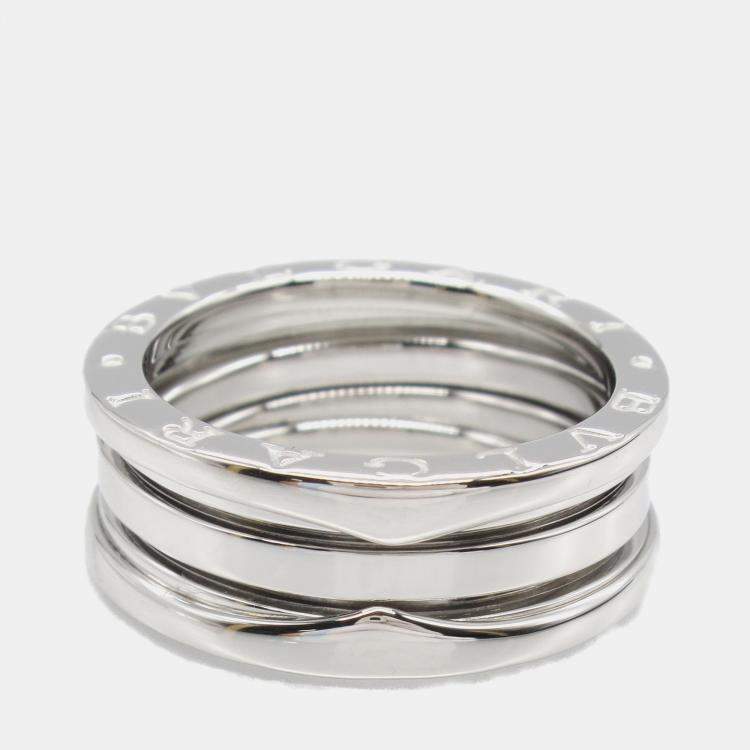 Pre Owned Bvlgari B.Zero1 3-Band 18K White Gold Ring EU 54