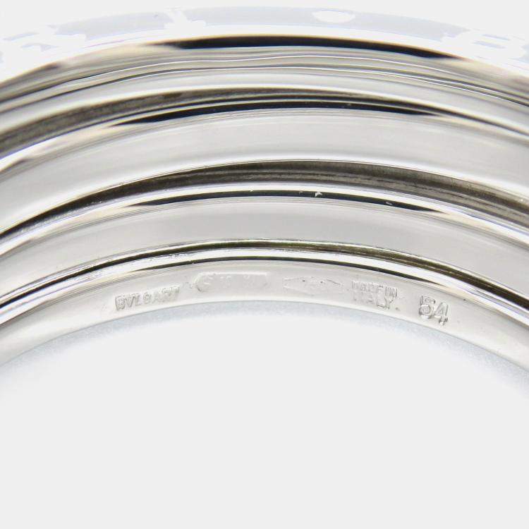 Pre Owned Bvlgari B.Zero1 3-Band 18K White Gold Ring EU 54