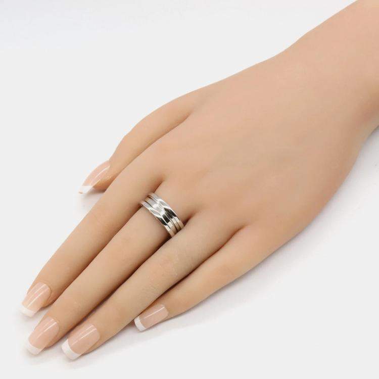 Pre Owned Bvlgari B.Zero1 3-Band 18K White Gold Ring EU 56