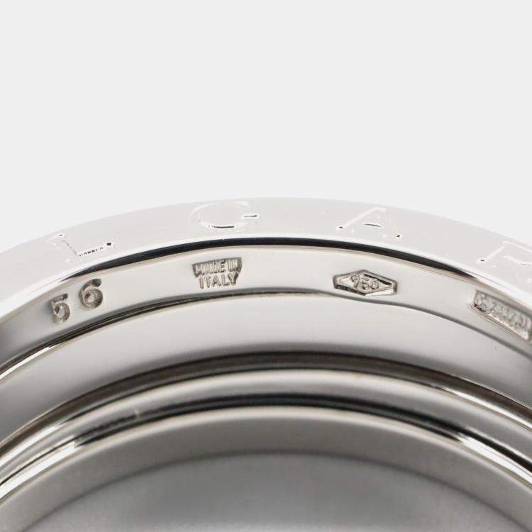 Pre Owned Bvlgari B.Zero1 3-Band 18K White Gold Ring EU 56