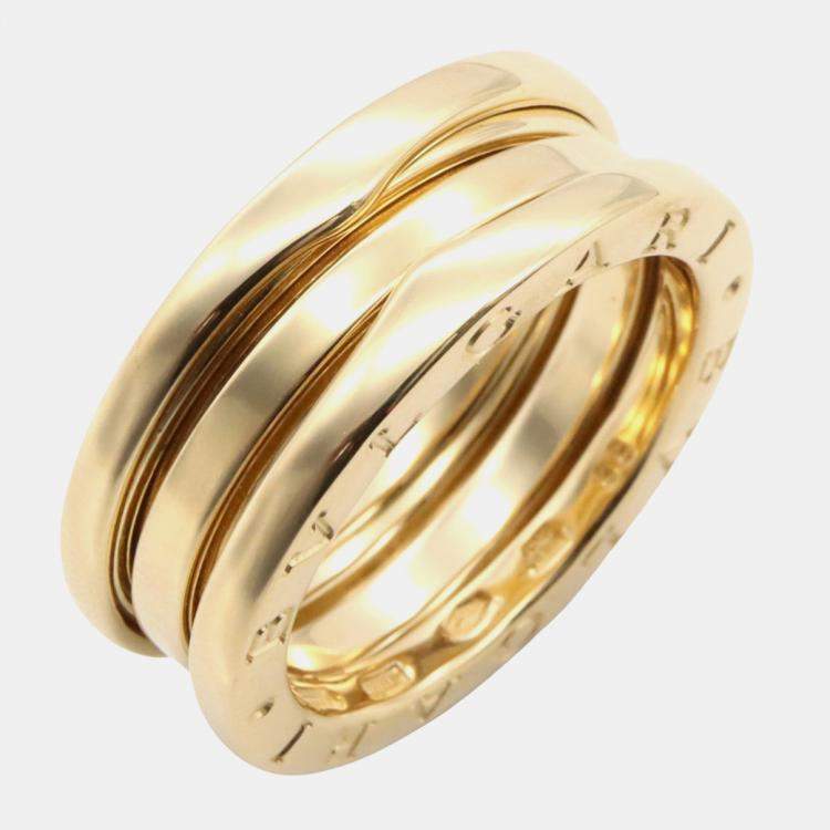 Pre Owned Bvlgari B.Zero1 18K Yellow Gold 2-Band Ring EU 55