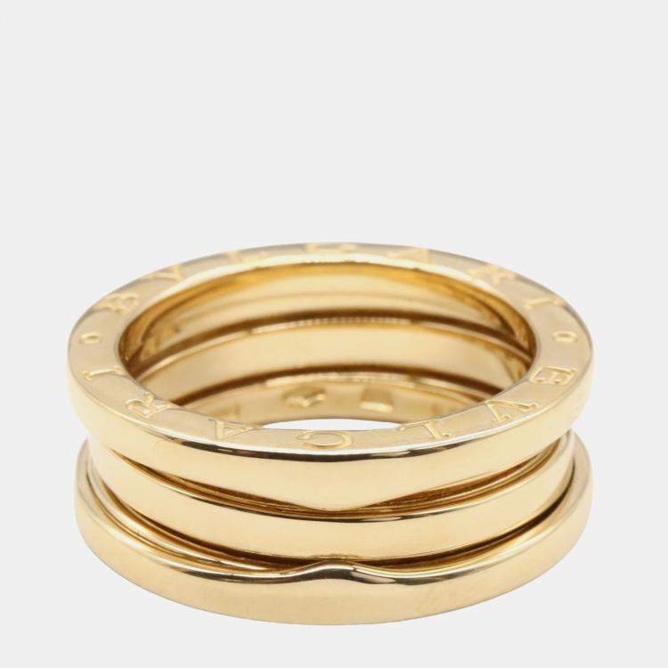 Pre Owned Bvlgari B.Zero1 18K Yellow Gold 2-Band Ring EU 55