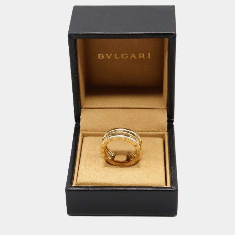 Pre Owned Bvlgari B.Zero1 18K Yellow Gold 2-Band Ring EU 55