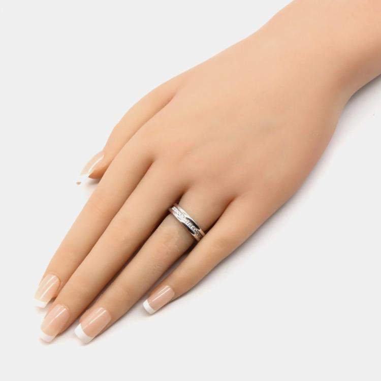 Pre Owned Bvlgari B.Zero1 18K White Gold, Diamond Ring EU 49